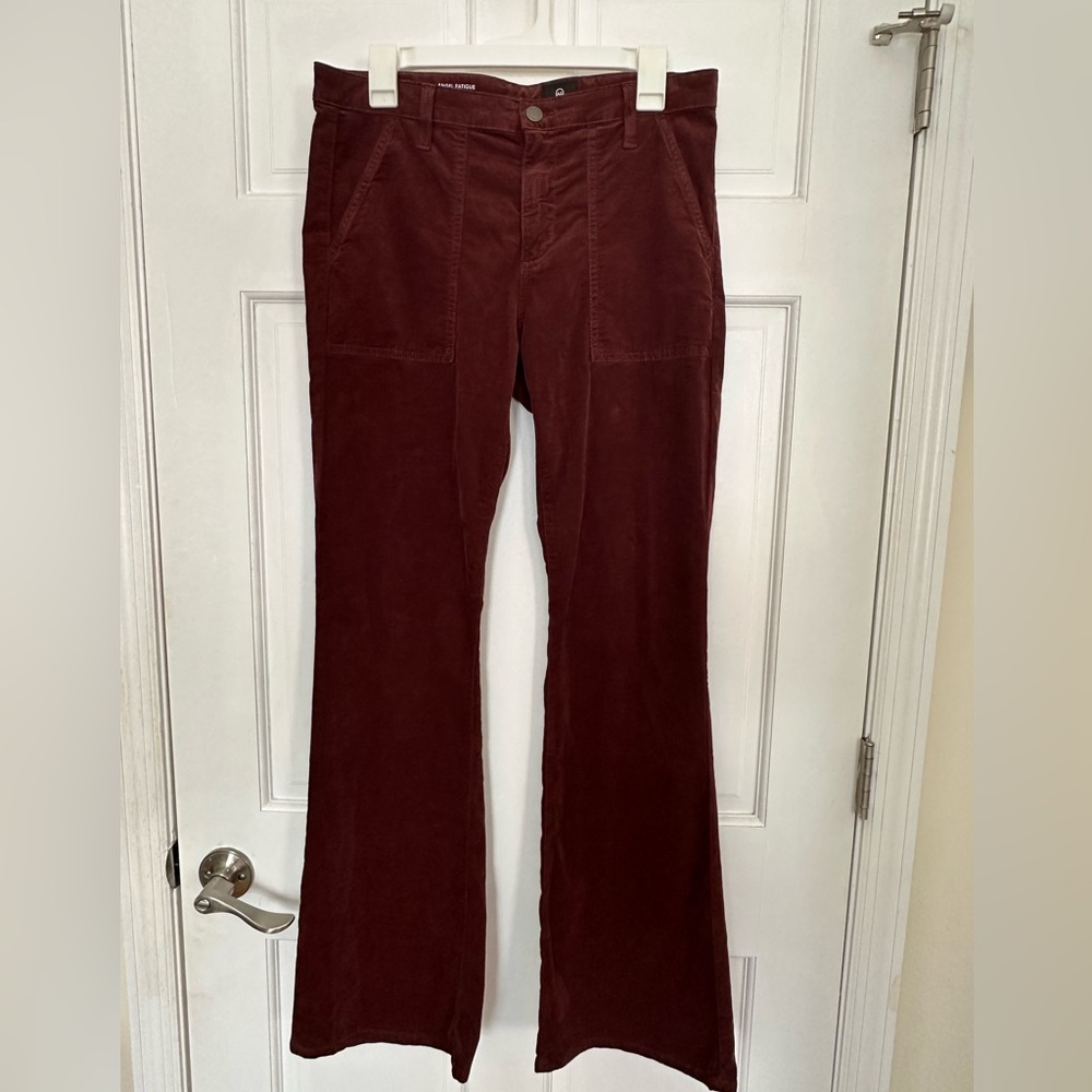 AG Adriano Goldschmied Maroon Corduroy Bootcut Pants
